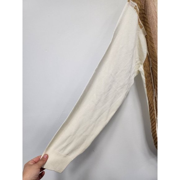 Stacy Adams Mens Sweater Size XL Cream Tan 1/4 Zip Pullover Knit Long Sleeve - Picture 4 of 10